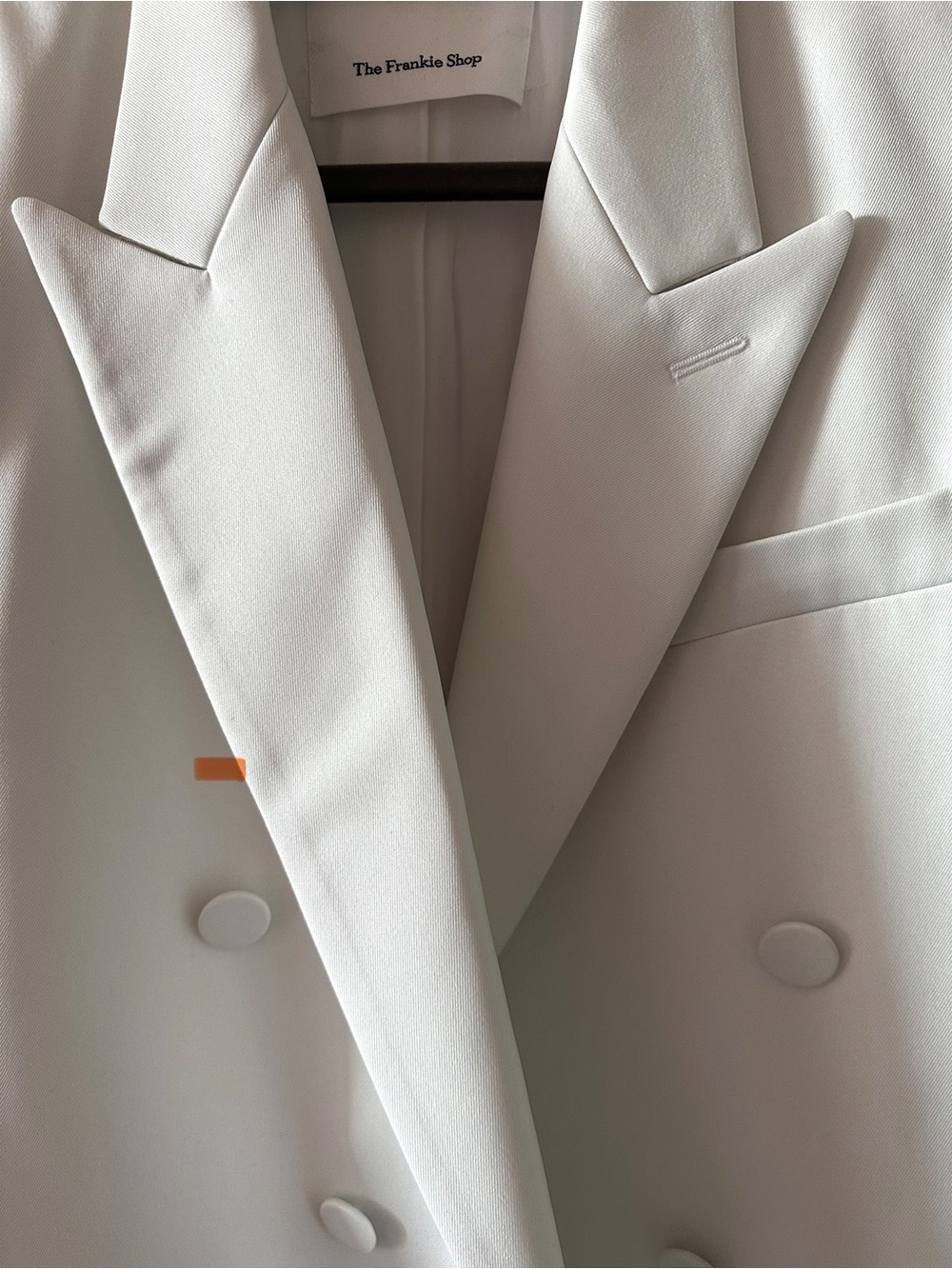 The Frankie Shop Zia Covered Buttons Blazer White Double Breasted - Picture 6 of 10